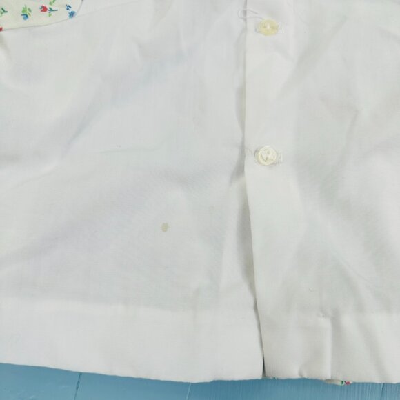 Vintage 60s Baby Girl Top Peter Pan Collar Bric Brac Trim Floral 60s Embroidery - Picture 7 of 7